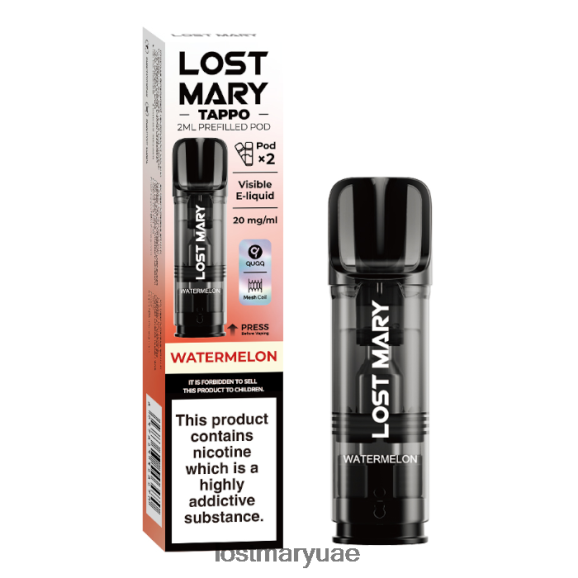 Lost Mary Price- بطيخ كبسولات لوست ماري تابو المعبأة مسبقاً - 20 ملجم - 2 قطعة B268RN177