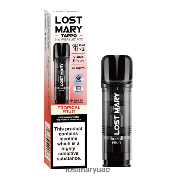 Lost Mary UAE- الفاكهة الاستوائية كبسولات لوست ماري تابو المعبأة مسبقاً - 20 ملجم - 2 قطعة B268RN182