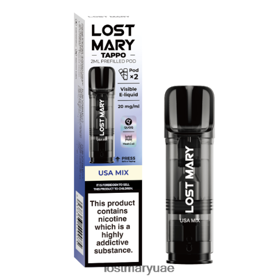 Lost Mary Vape UAE- مزيج الولايات المتحدة الأمريكية كبسولات لوست ماري تابو المعبأة مسبقاً - 20 ملجم - 2 قطعة B268RN184