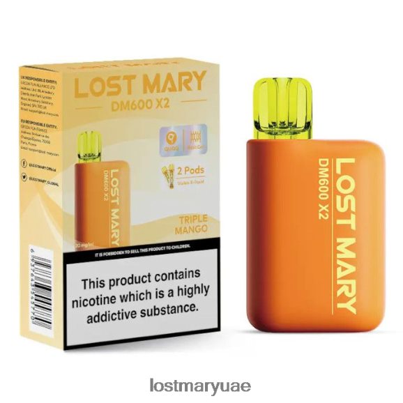 Lost Mary Puff Flavors- مانجو ثلاثية لوست ماري DM600 X2 vape القابل للتصرف B268RN199