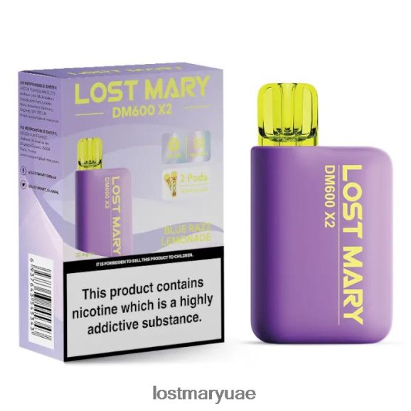 Lost Mary Puffs- عصير الليمون الأزرق لوست ماري DM600 X2 vape القابل للتصرف B268RN188