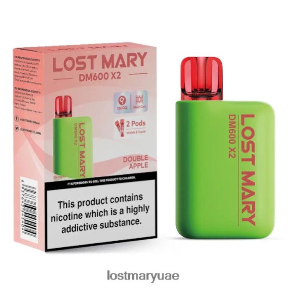 Lost Mary Vape- تفاحة مزدوجة لوست ماري DM600 X2 vape القابل للتصرف B268RN191