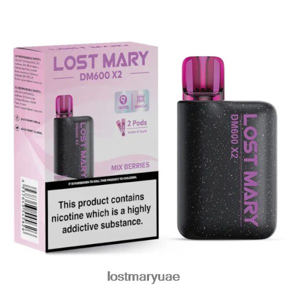 Lost Mary Vape Flavors- مزيج التوت لوست ماري DM600 X2 vape القابل للتصرف B268RN196