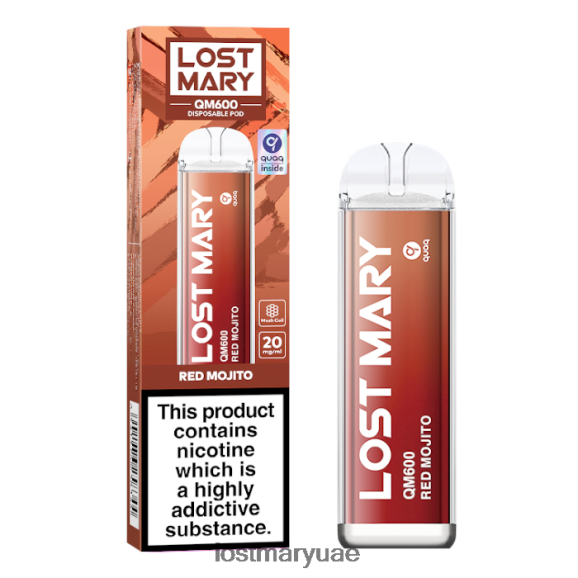 Lost Mary Vape UAE- موهيتو أحمر فقدت ماري qm600 vape القابل للتصرف B268RN164